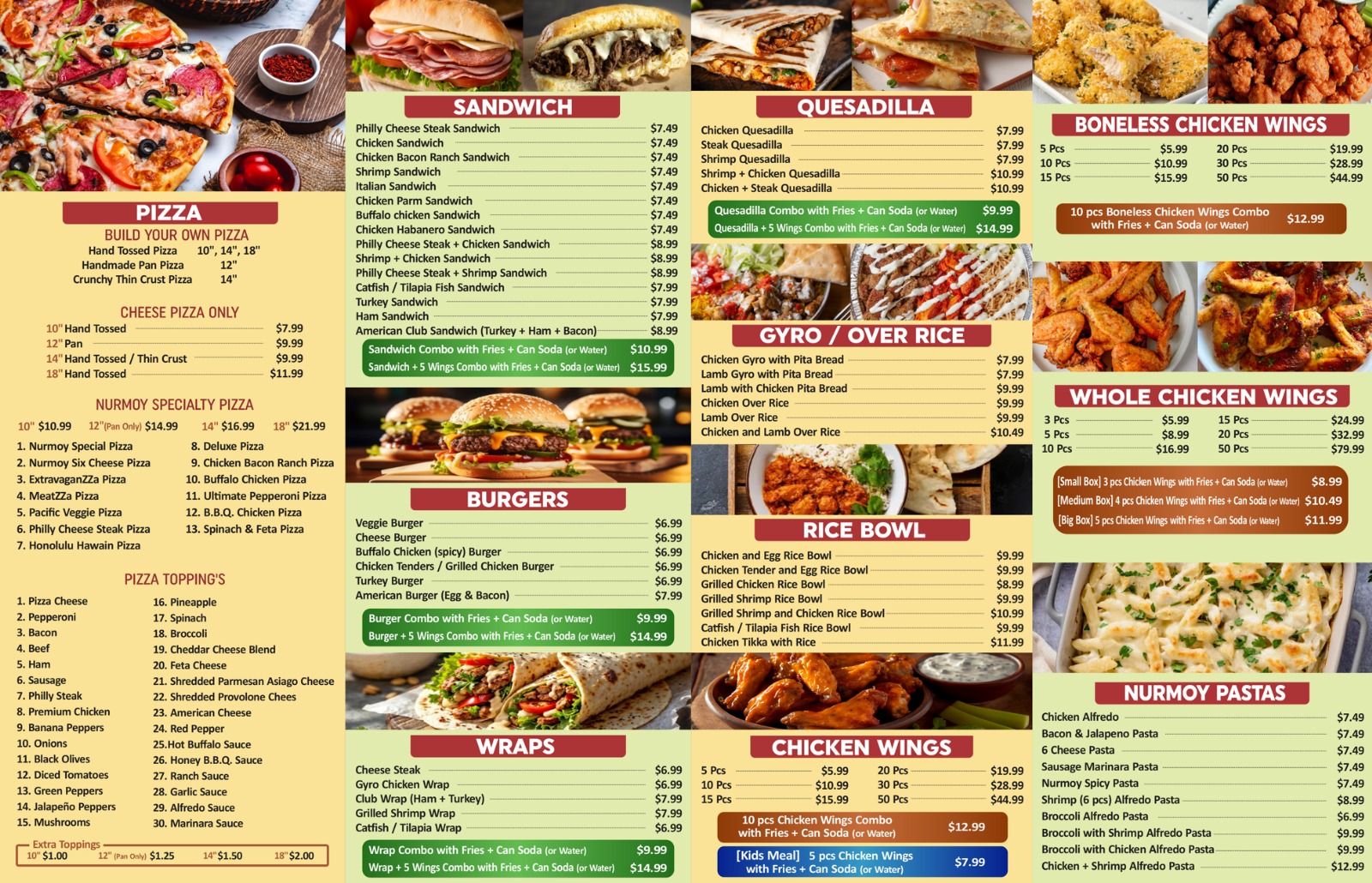 Nurmoy Menu - Right Side